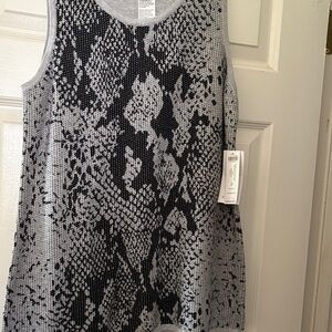 Chicos Gray and Black Sweater reversible Tank Top